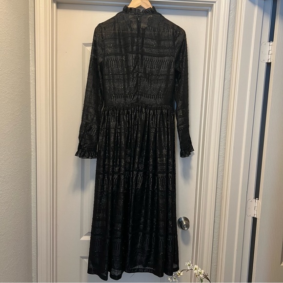 NWT Markus Lupfer Cityscape Metallic Black Dress M - Picture 8 of 9